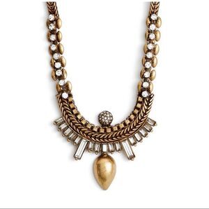 Treasure & Bond Antiqued Gold & Crystal Long Necklace